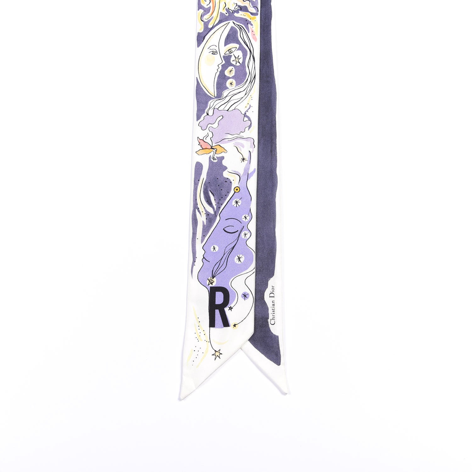 Christian Dior Silk ABCDior R Mitzah Scarf Dark Blue 4 of 4