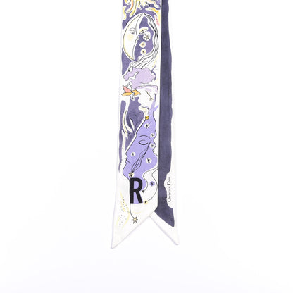 Christian Dior Silk ABCDior R Mitzah Scarf Dark Blue 4 of 4