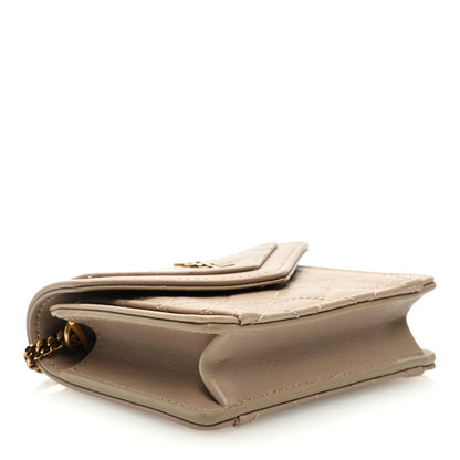 Saint Laurent Lambskin Quilted Monogram Micro Gaby Crossbody Bag Light Brown 4 of 8