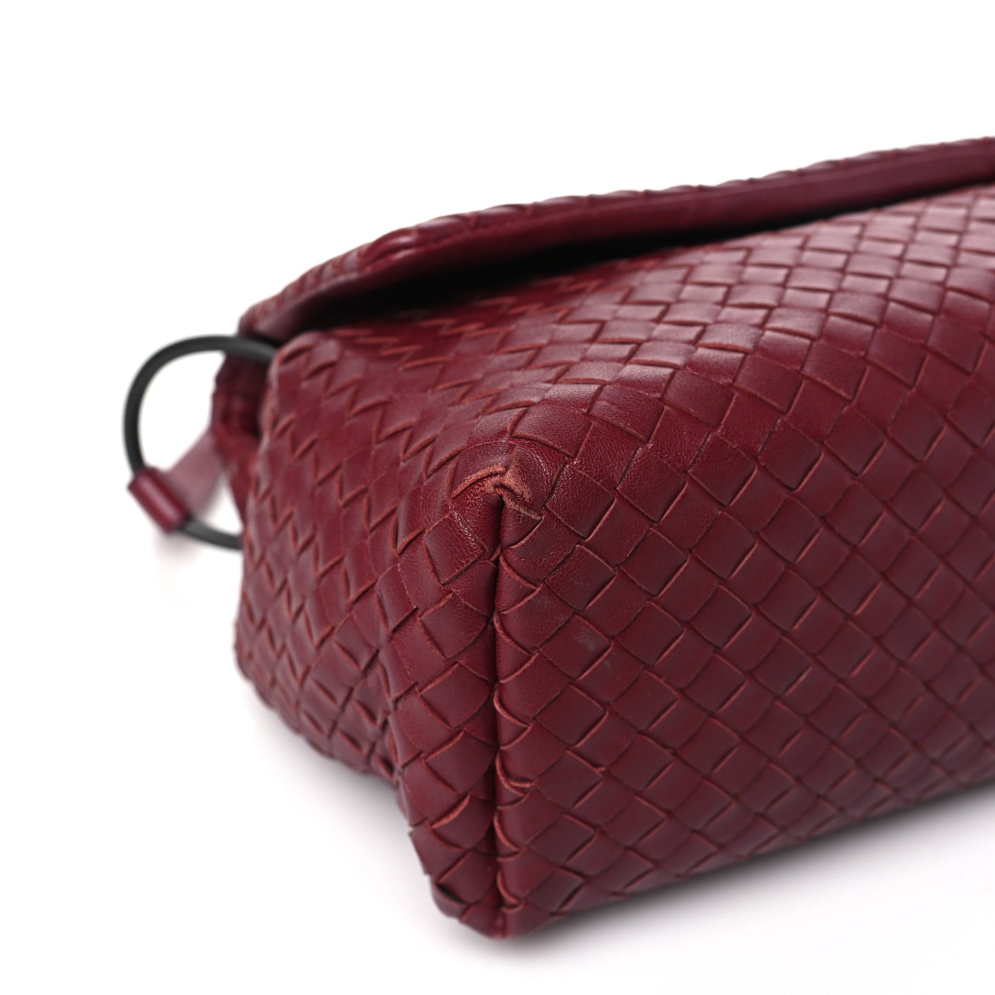 Nappa Intrecciato Flap Shoulder Bag Bordeaux