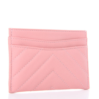 Chanel Caviar Chevron Quilted Card Holder Pink 3 of 9