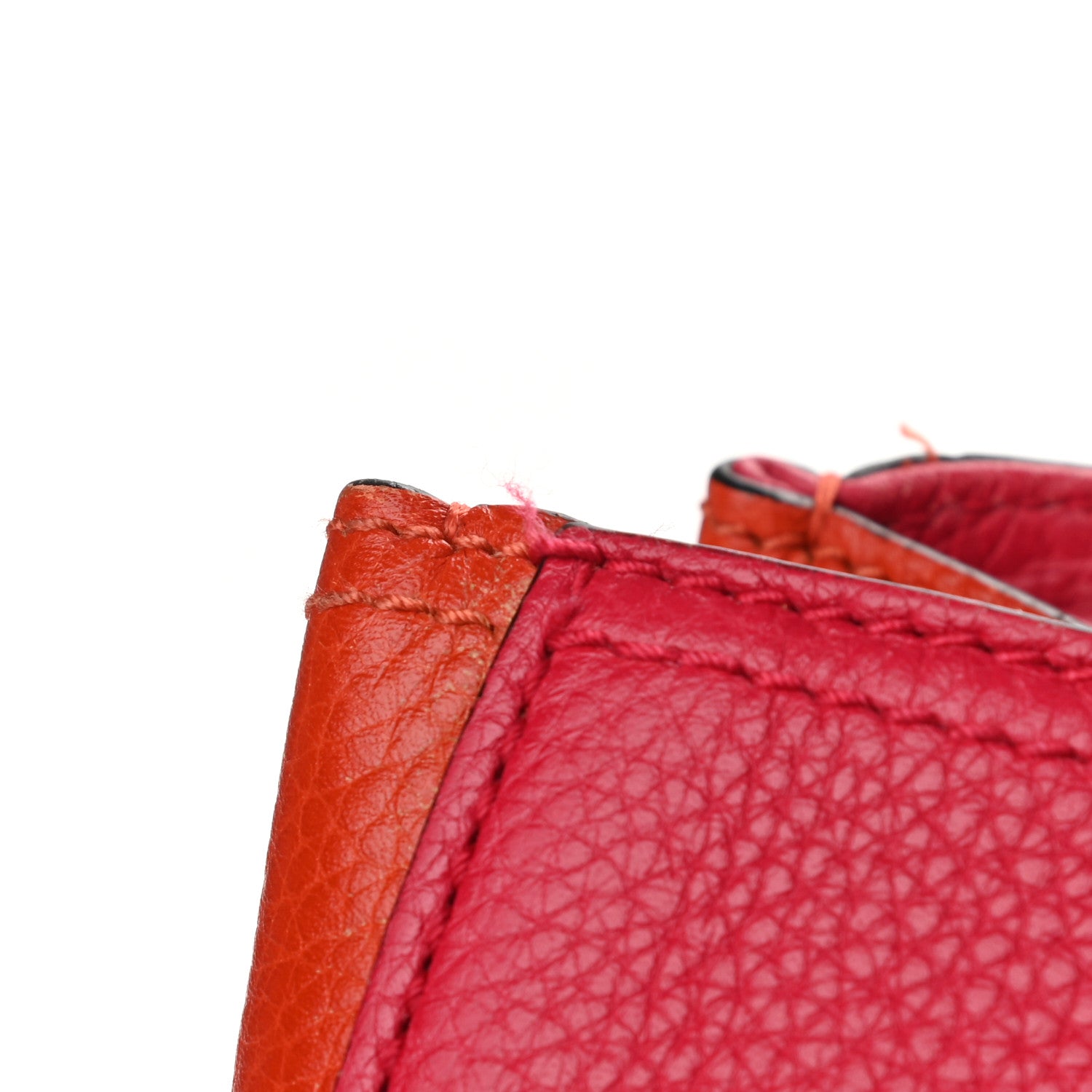 Gucci Pebbled Calfskin Bi-Color Medium Bamboo Shopper Tote Fuchsia Orange 24 of 37