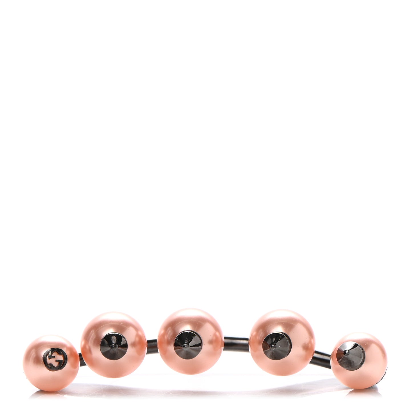 Metal Pearl Multi-Finger Ring Pink