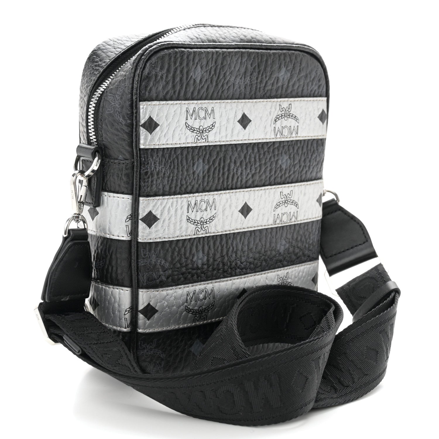 MCM Visetos Spot Crossbody Bag Black 3 of 9