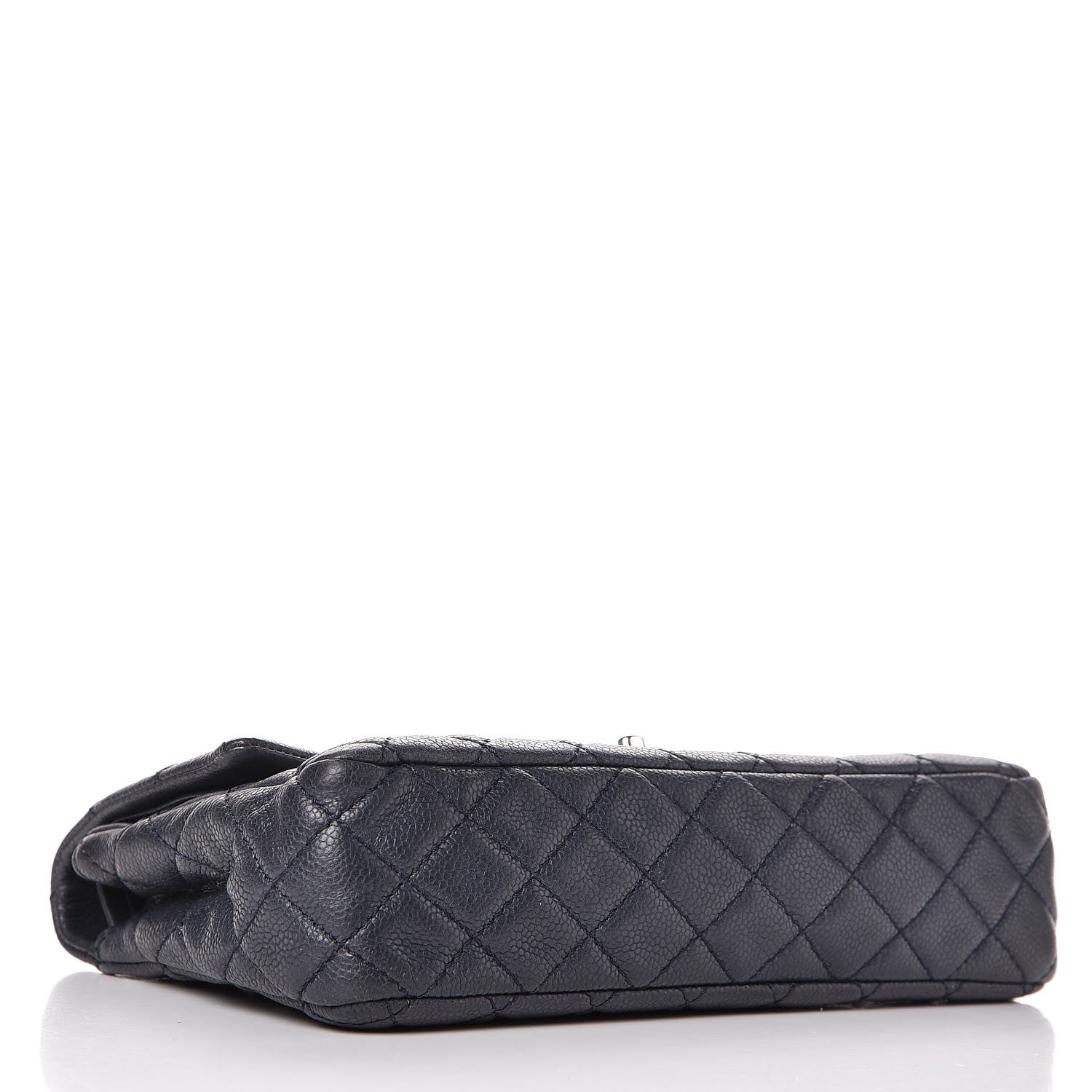 Chanel Washed Caviar Quilted Medium Double Flap Dark Blue 4 of 12