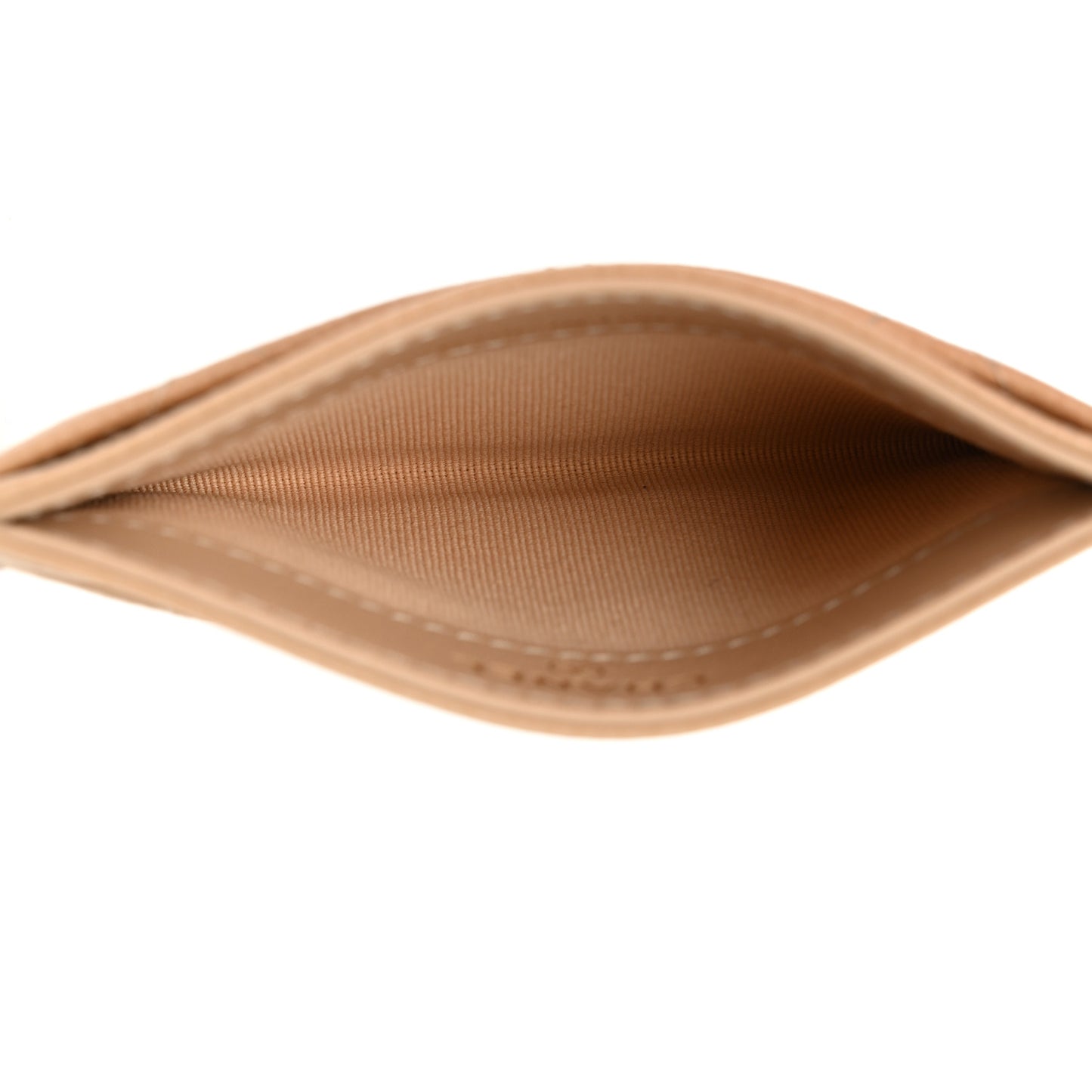 Caviar Quilted Card Holder Beige