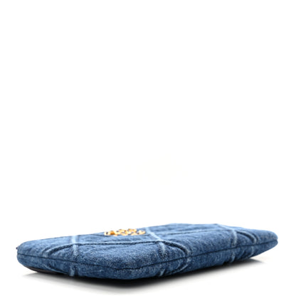 Chanel Denim Quilted Small Chanel 19 Cosmetic Case Dark Blue 4 of 7