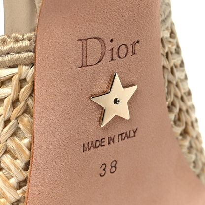 Christian Dior Raffia Embroidered J'Adior Slingback 65mm Pumps 38 Taupe 7 of 7