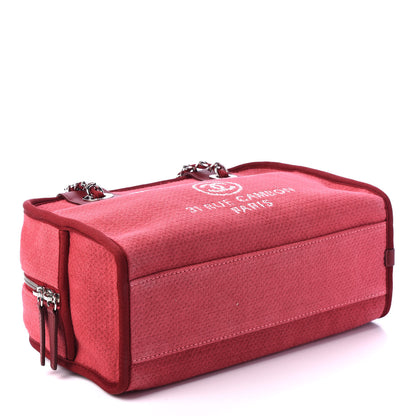 Chanel Canvas Deauville Small Bowling Bag Dark Pink 3 of 12