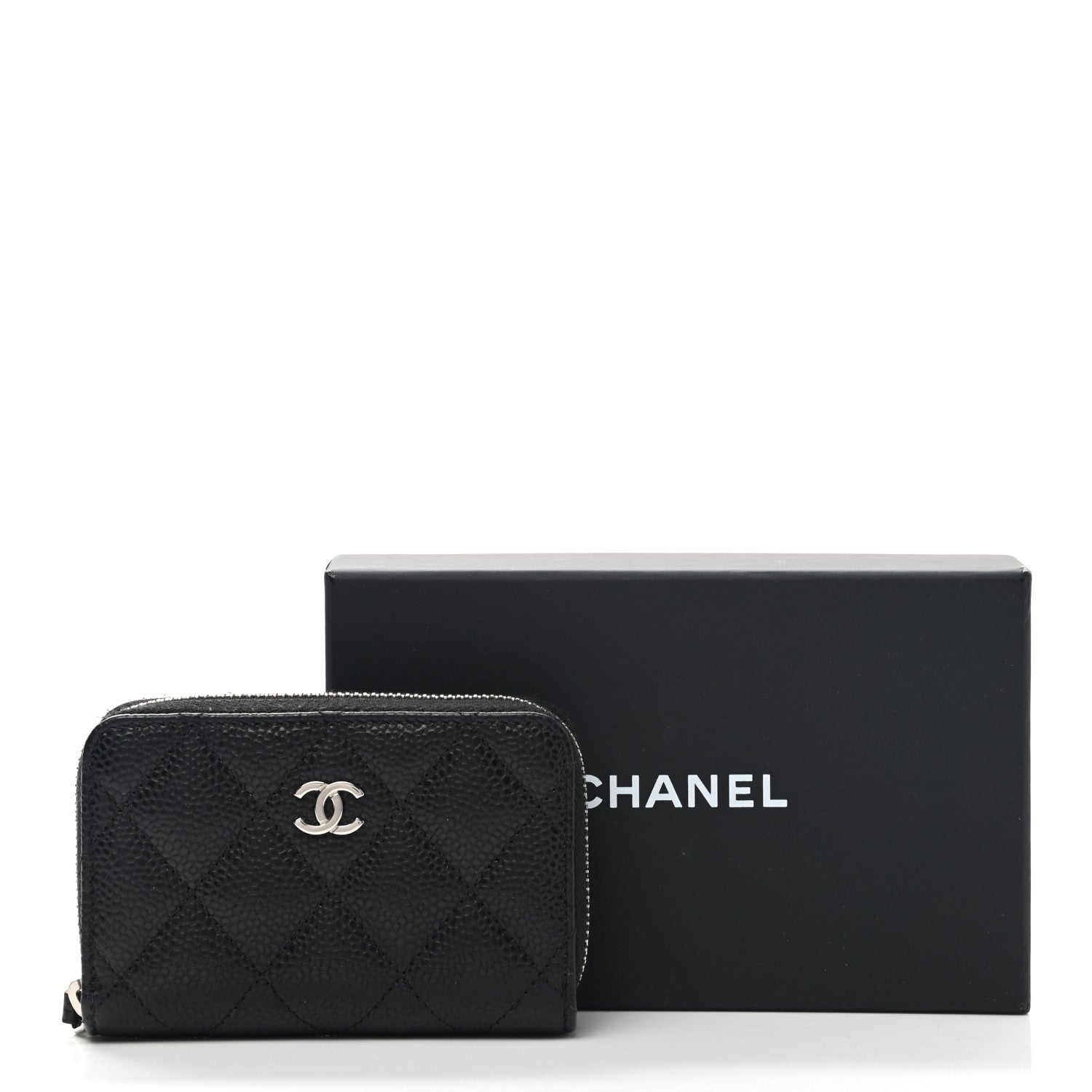 Chanel Caviar Quilted Zip Coin Purse Black 9 of 9