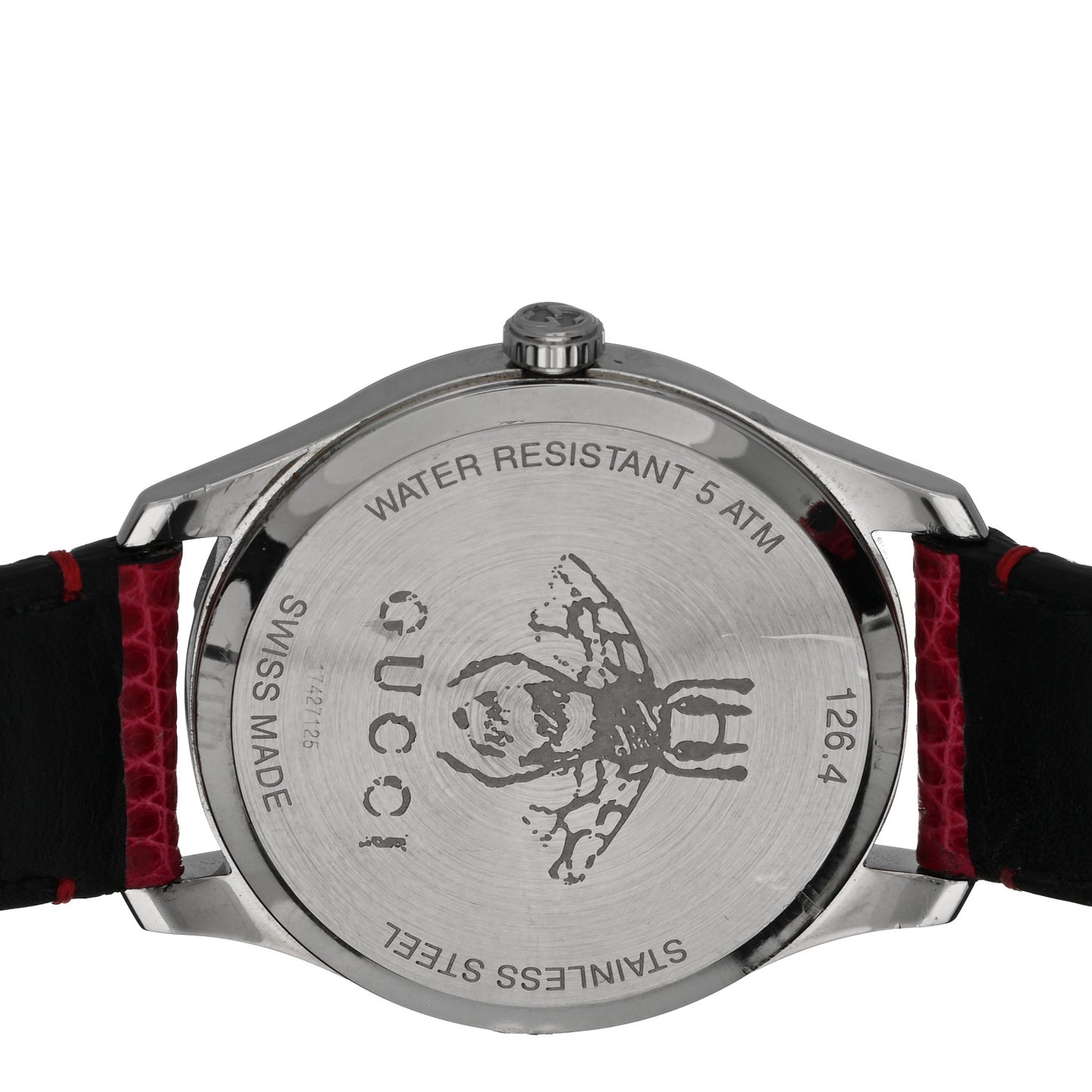 Stainless Steel Lizard Red Mother of Pearl 36mm G-Timeless Charm Quartz Watch