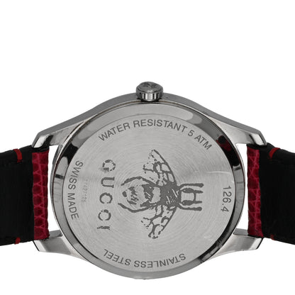 Gucci Stainless Steel Lizard Red Mother of Pearl 36mm G-Timeless Charm Quartz Watch 4 of 4