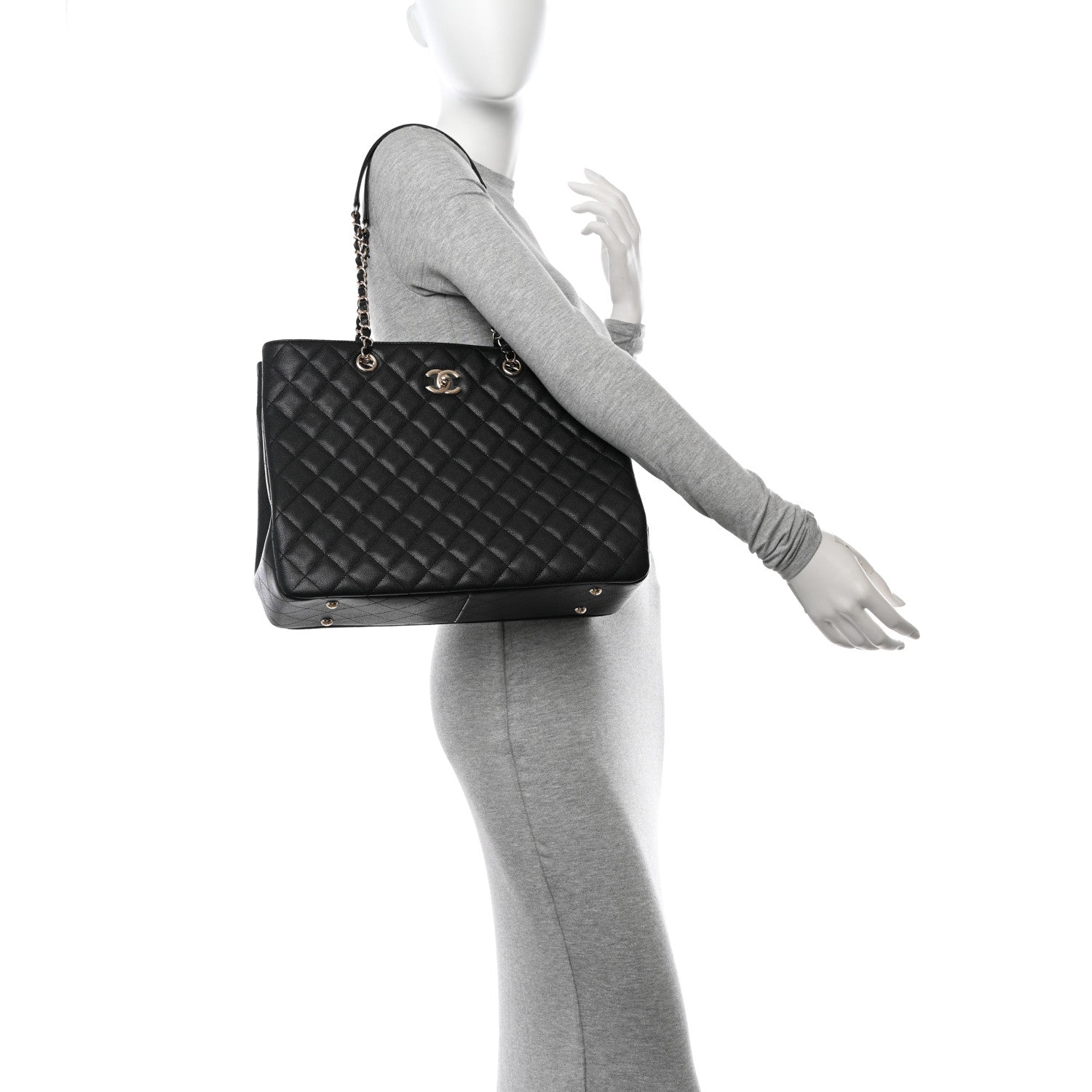 Chanel Caviar Quilted Large Shopping Tote Black 2 of 10