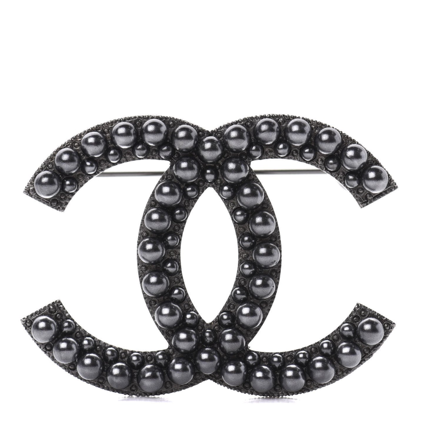 Ruthenium Pearl CC Brooch Dark Grey