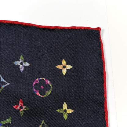 Louis Vuitton Silk Wool Monogram LV Garden Shawl Navy Blue 4 of 5