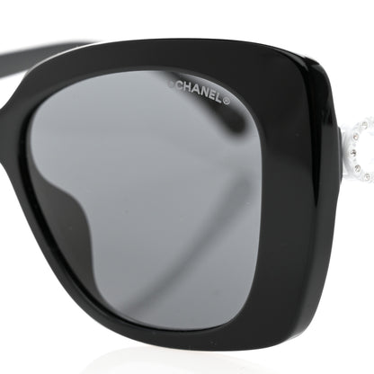 Chanel Acetate Strass Square Sunglasses 5422-B-A Black White 7 of 8