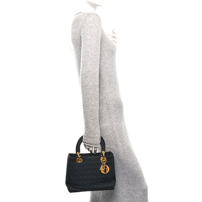 Christian Dior Nylon Cannage Medium Lady Dior Black 2 of 10