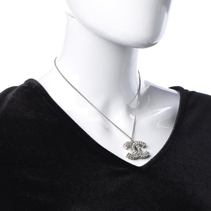 Chanel Baguette Crystal Large CC Necklace Silver 2 of 6