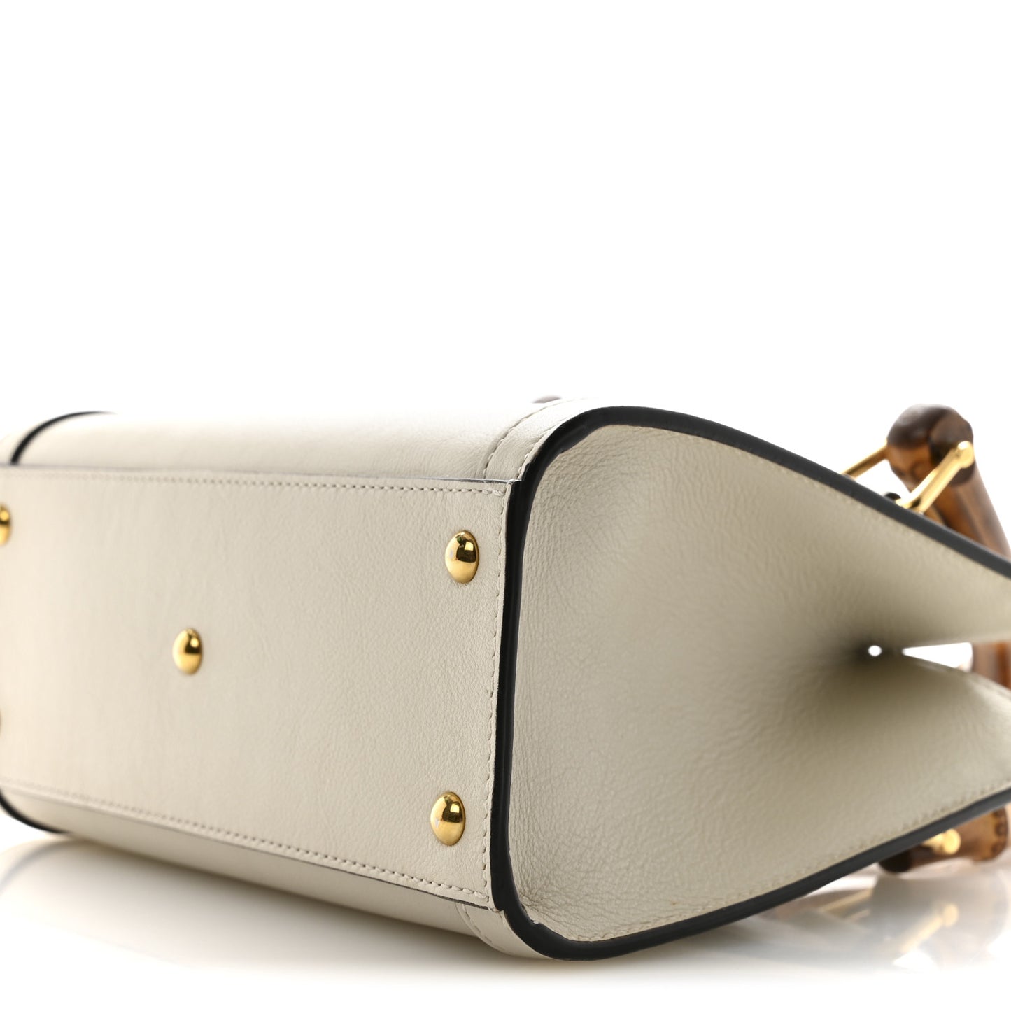 Wonka Grain Calfskin Mini Diana Tote Bag Mystic White