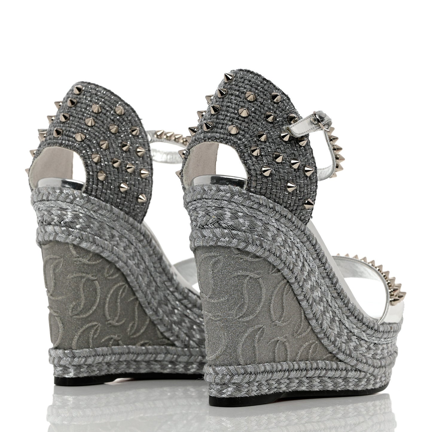 Calfskin Madmonica 120 Wedge Sandals 39 Silver