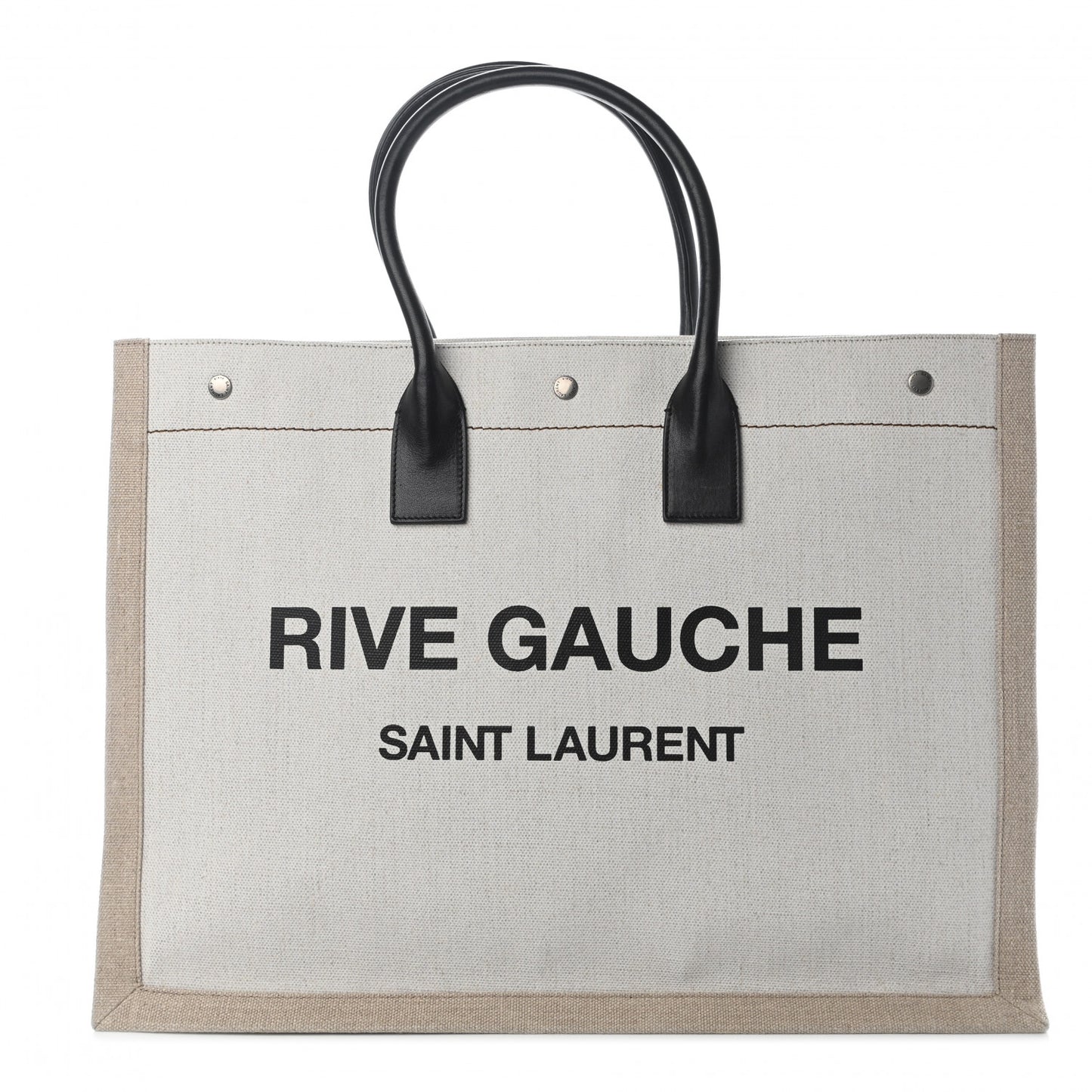 Linen Calfskin Rive Gauche Tote Optic White