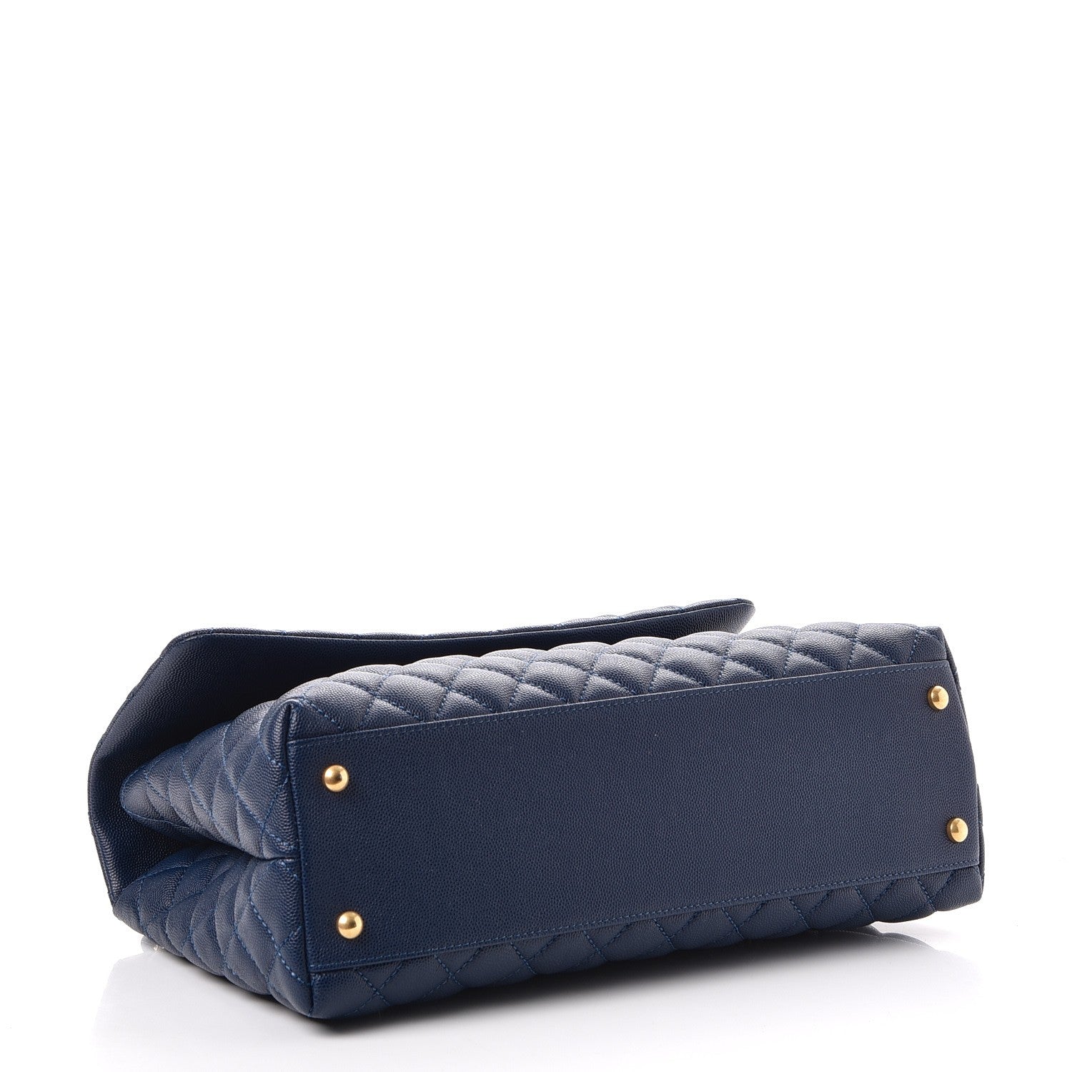 Chanel Caviar Lizard Quilted Medium Coco Handle Flap Navy 5 of 9
