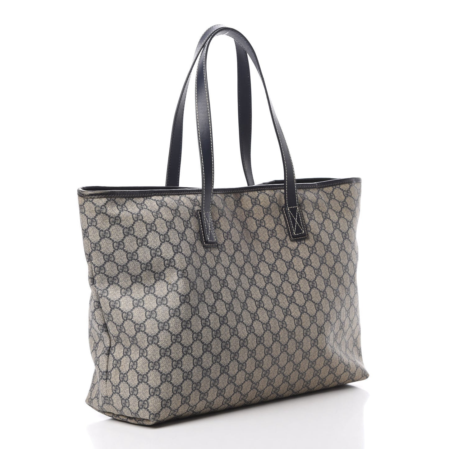 GG Supreme Monogram Large Zippered Shopping Tote Brown