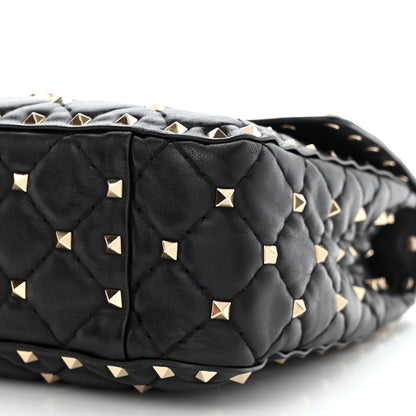 Valentino Garavani Lambskin Medium Rockstud Spike Shoulder Bag Black 10 of 11