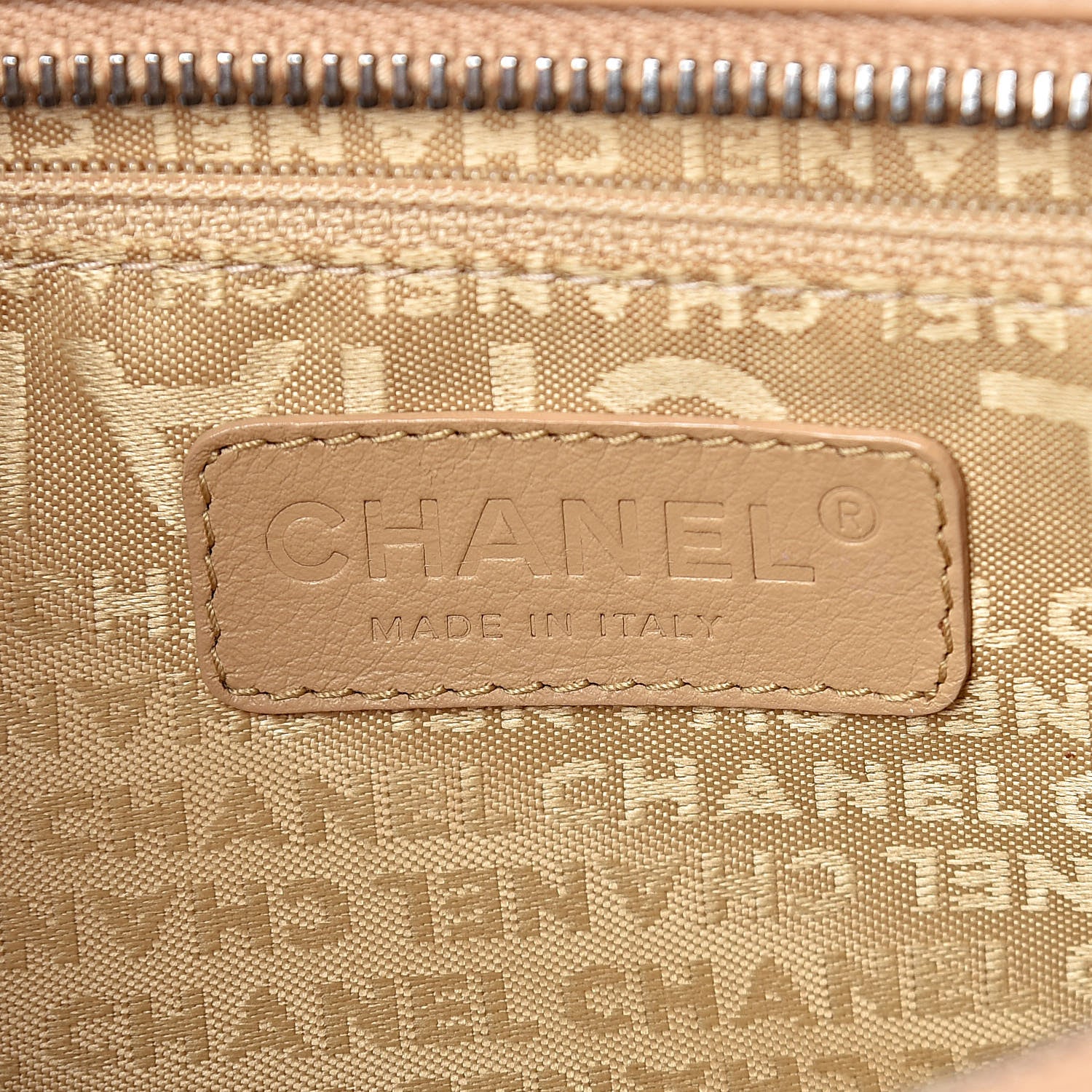 Chanel Calfskin Vertical Quilted Lax East West Shoulder Bag Beige 6 of 11