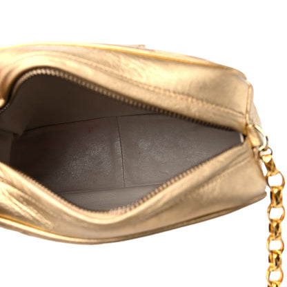 Chanel Metallic Lambskin Quilted Tassel Camera Case Gold 5 of 18