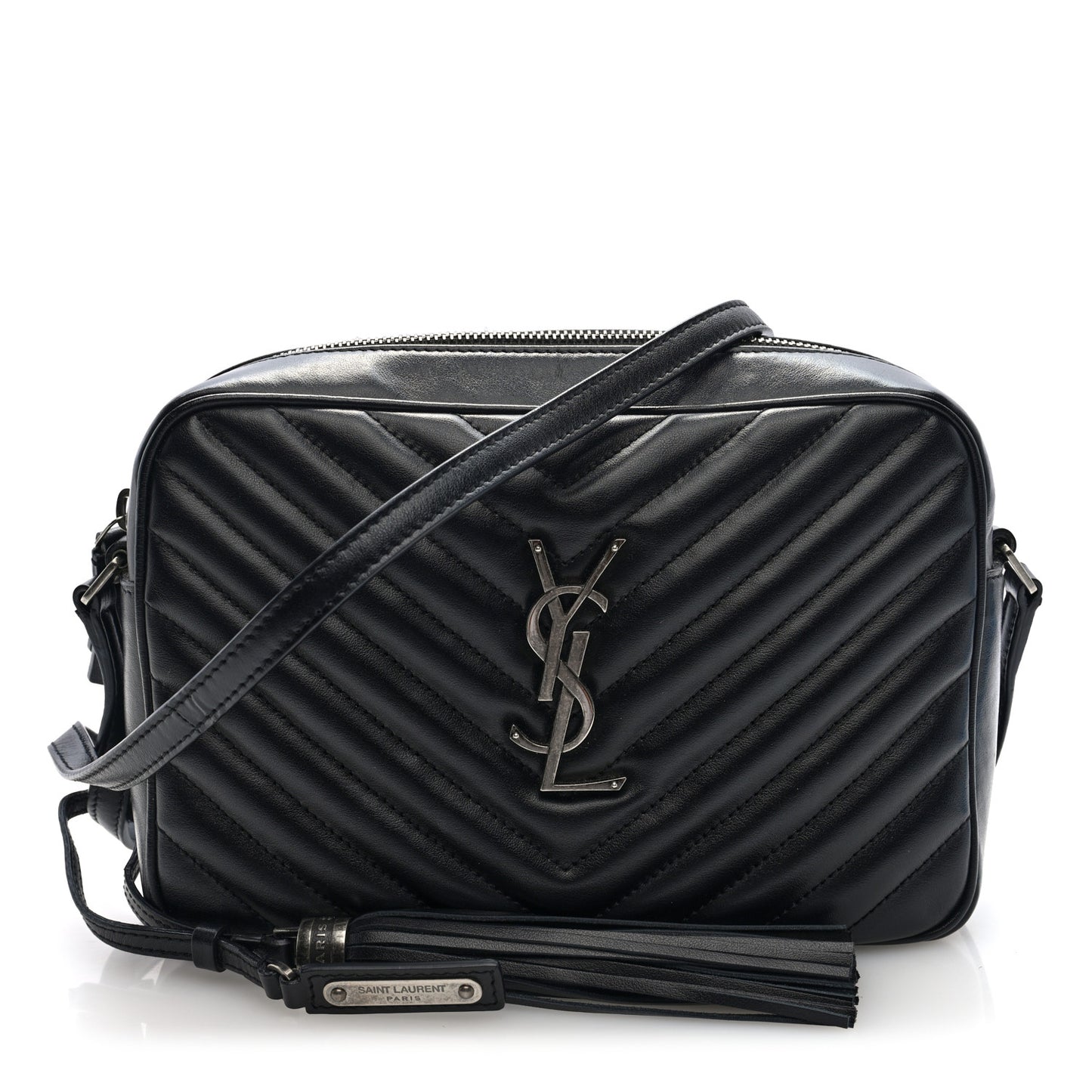 Calfskin Matelasse Monogram Lou Camera Bag Black