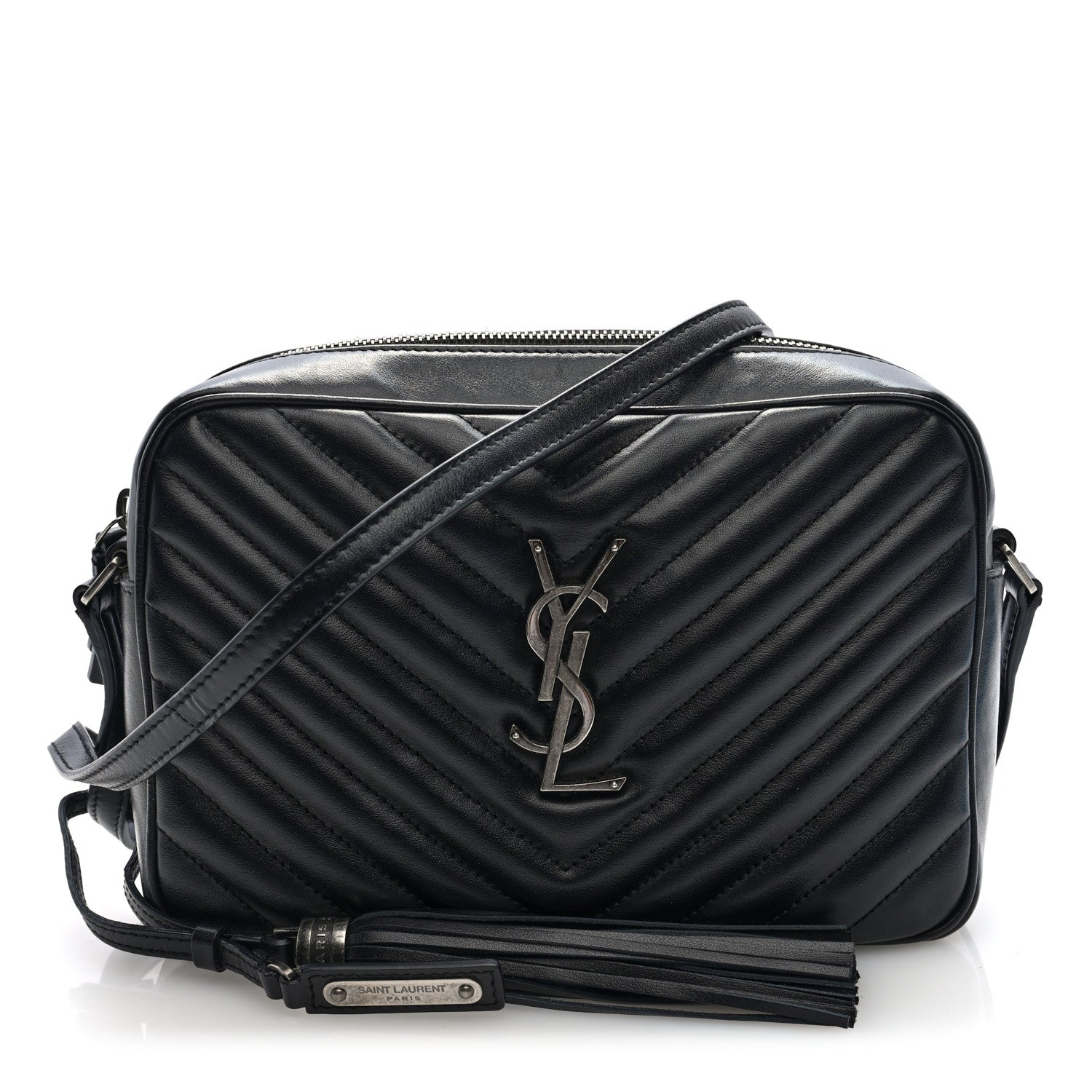 Saint Laurent Calfskin Matelasse Monogram Lou Camera Bag Black 1 of 9