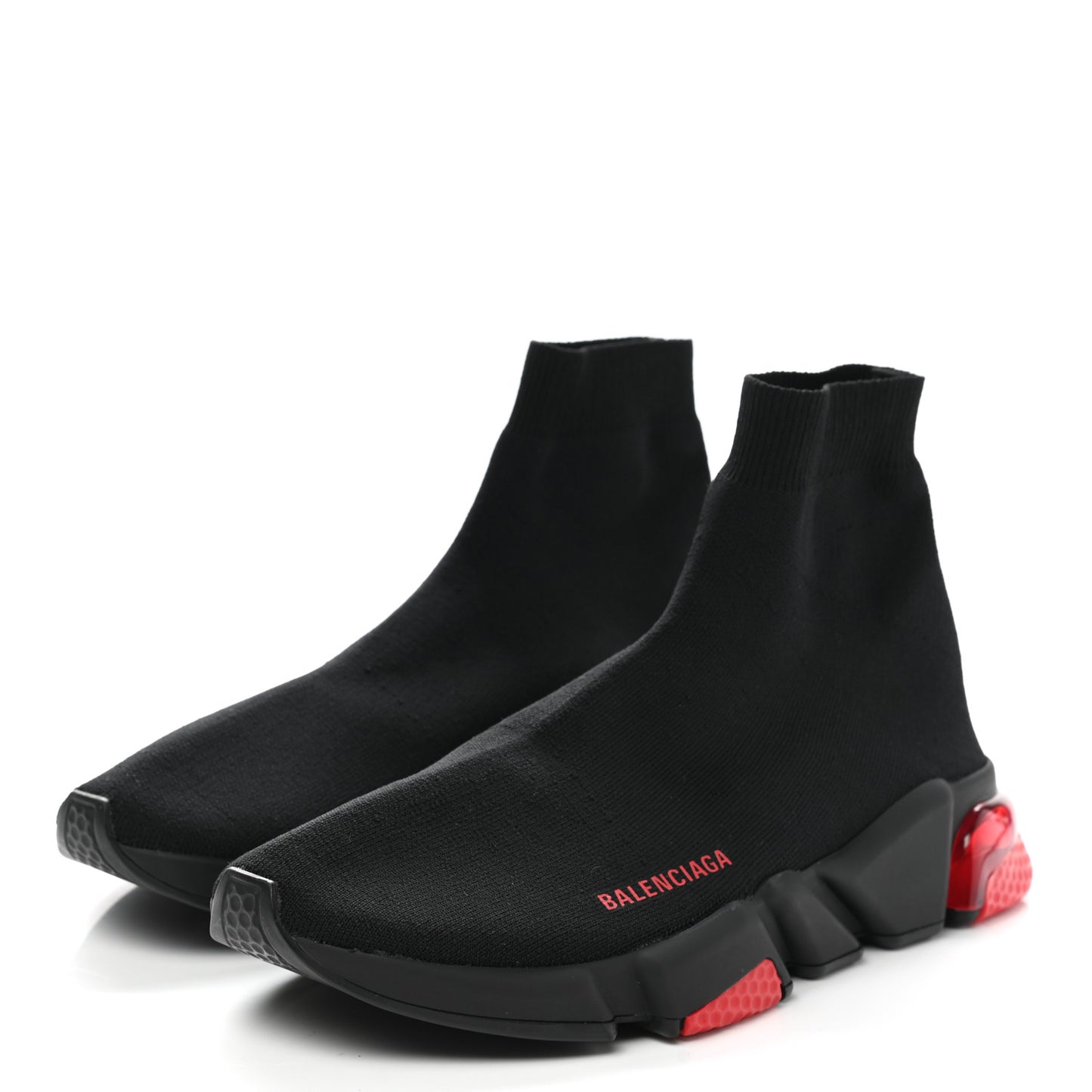 Neoprene Knit Mens Speed Clear Sole Sneakers 43 Black Red