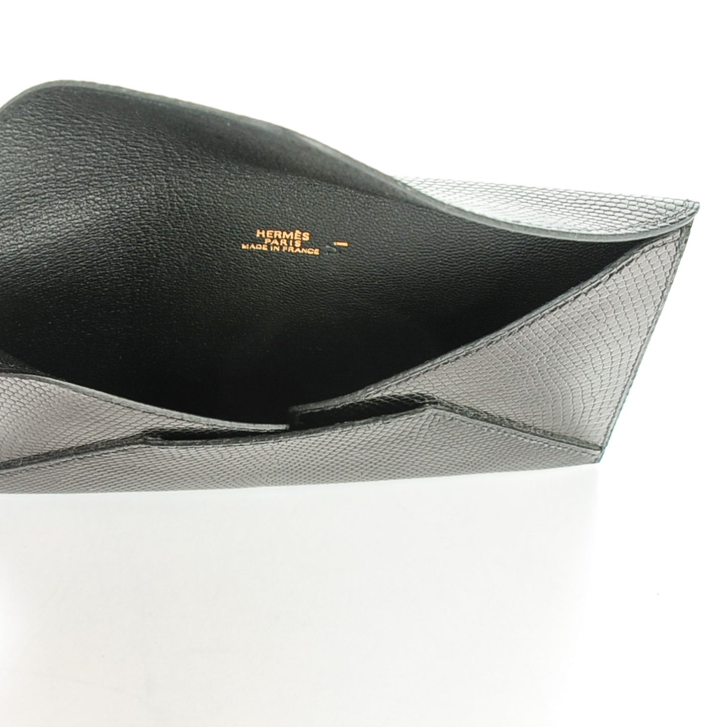 Lizard Niloticus Envelope Pouch GM Black