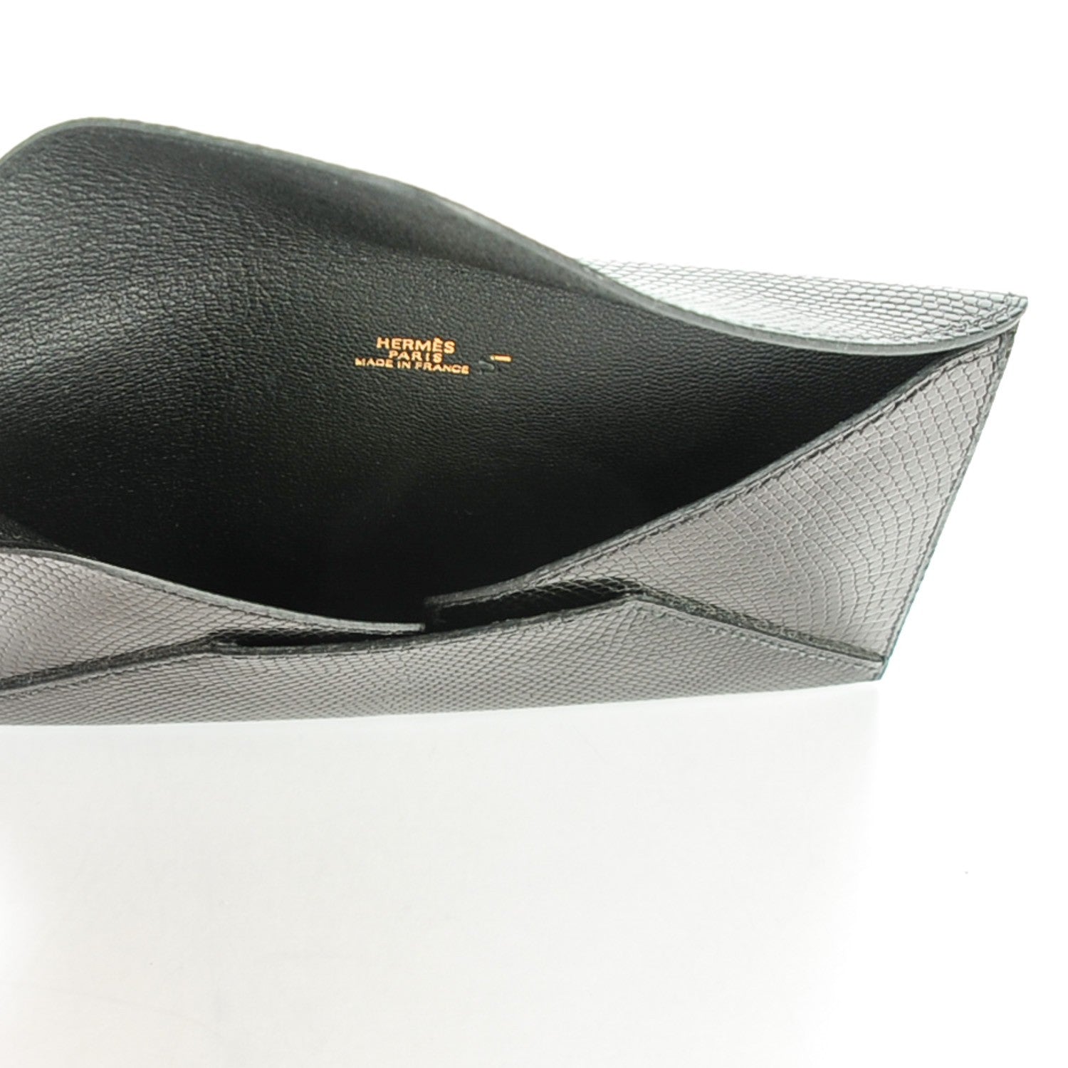 Hermes Lizard Niloticus Envelope Pouch GM Black 5 of 6