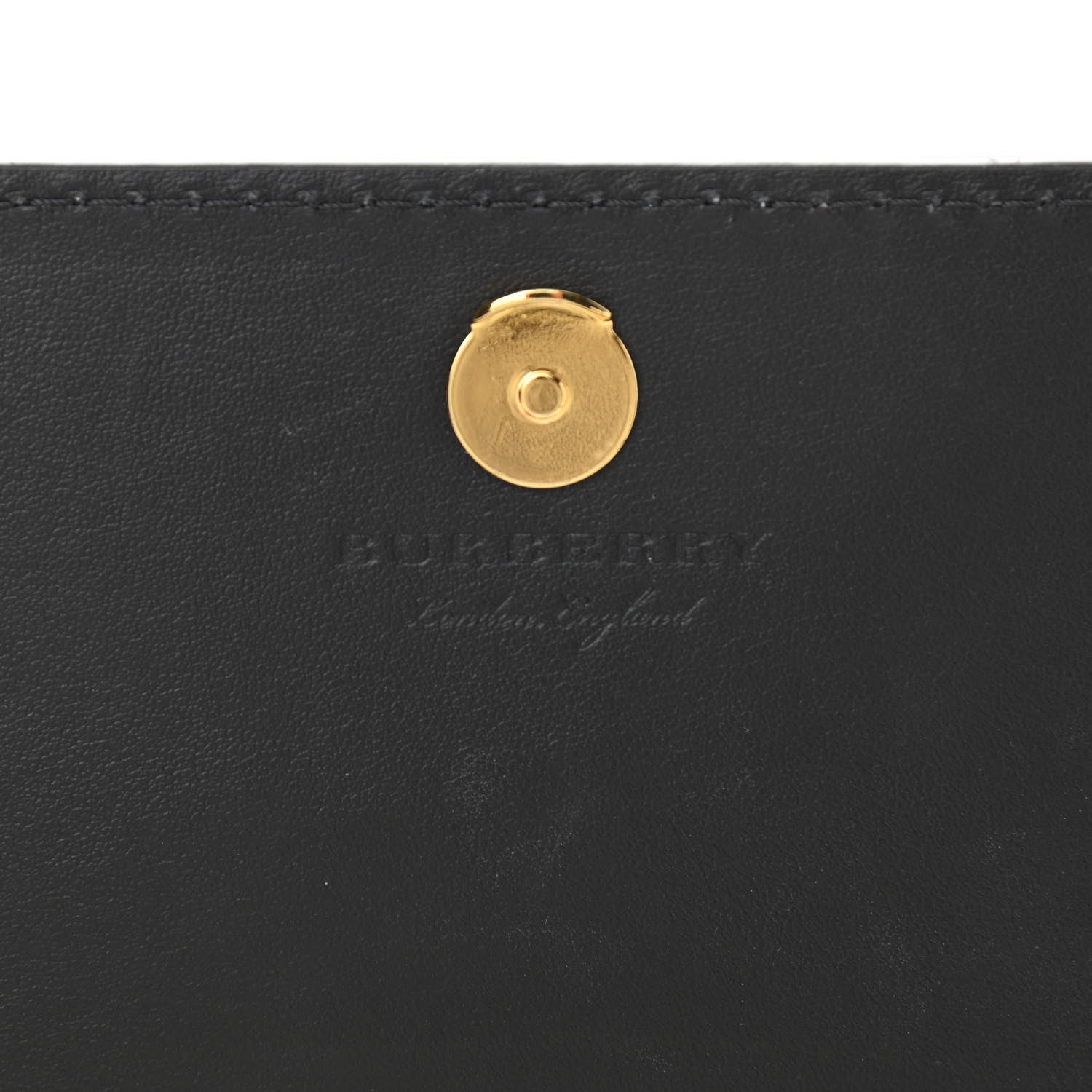 Burberry Derby Calfskin House Check Wallet On Chain Black 6 of 10