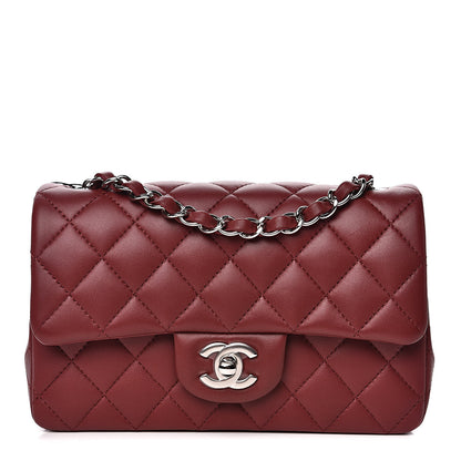 Chanel Lambskin Quilted Mini Rectangular Flap Burgundy 1 of 11