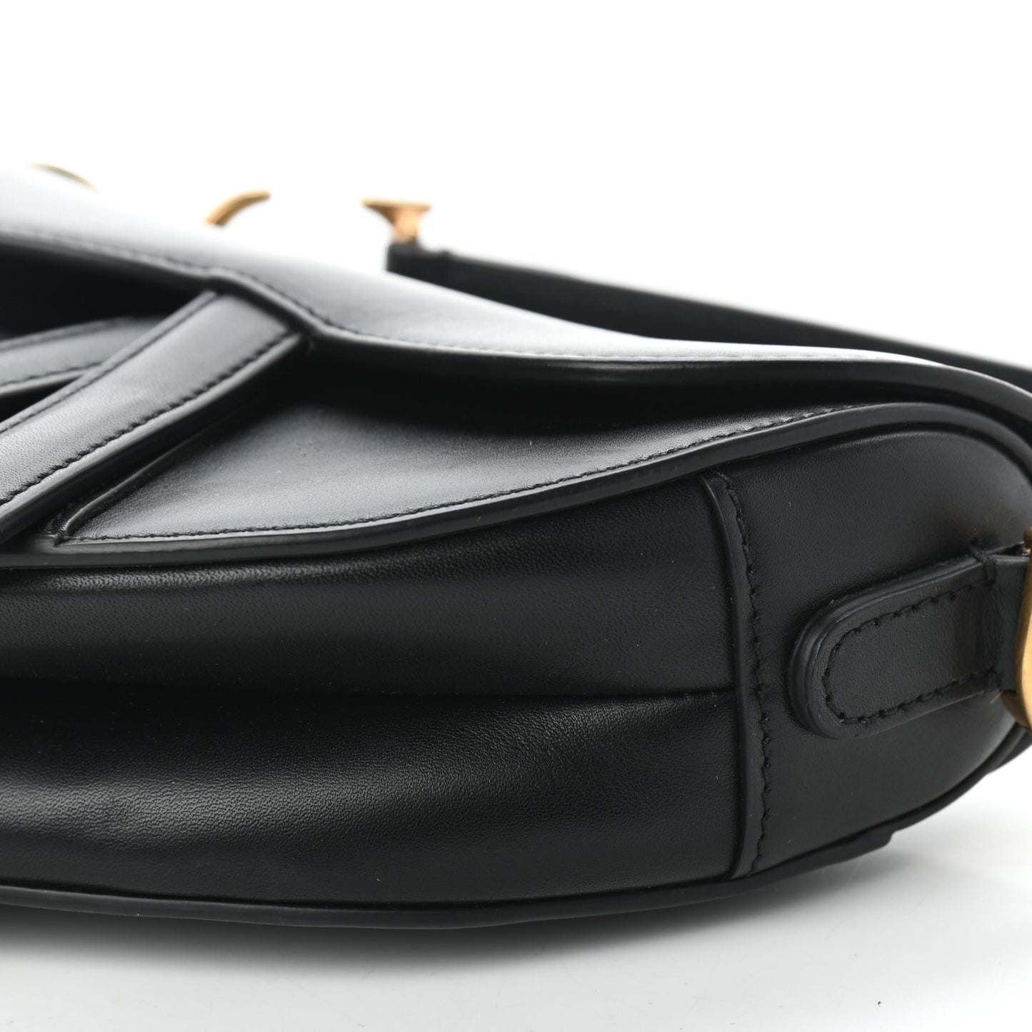 Calfskin Mini Saddle Bag Black