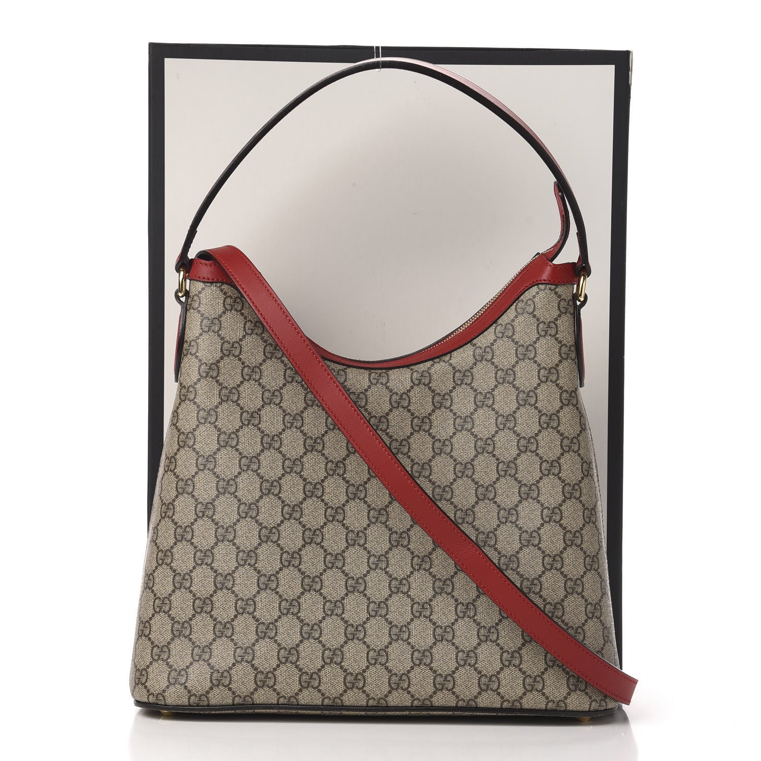 Gucci GG Supreme Monogram Linea A Hobo Red 11 of 11