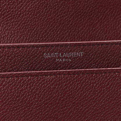 Saint Laurent Calfskin Monogram Medium Sunset Satchel Rouge Legion 6 of 9