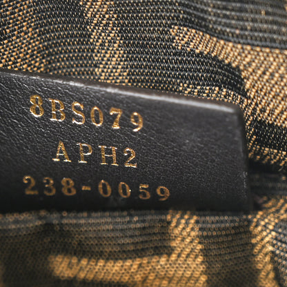 Fendi Paglia Chicco Riso Fabric Jacquard FF 1974 Vitello Grace Mini Step Out Bucket Bag Alchemy Tabacco Brandy 7 of 10