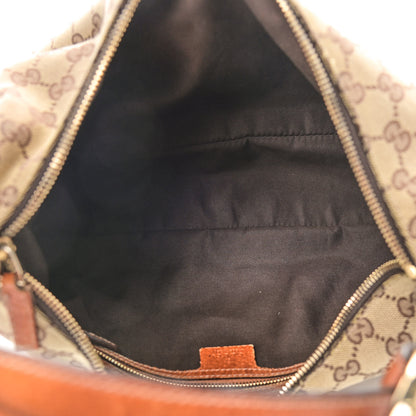 Gucci Monogram Medium Horsebit Chain Hobo Light Brown 4 of 14