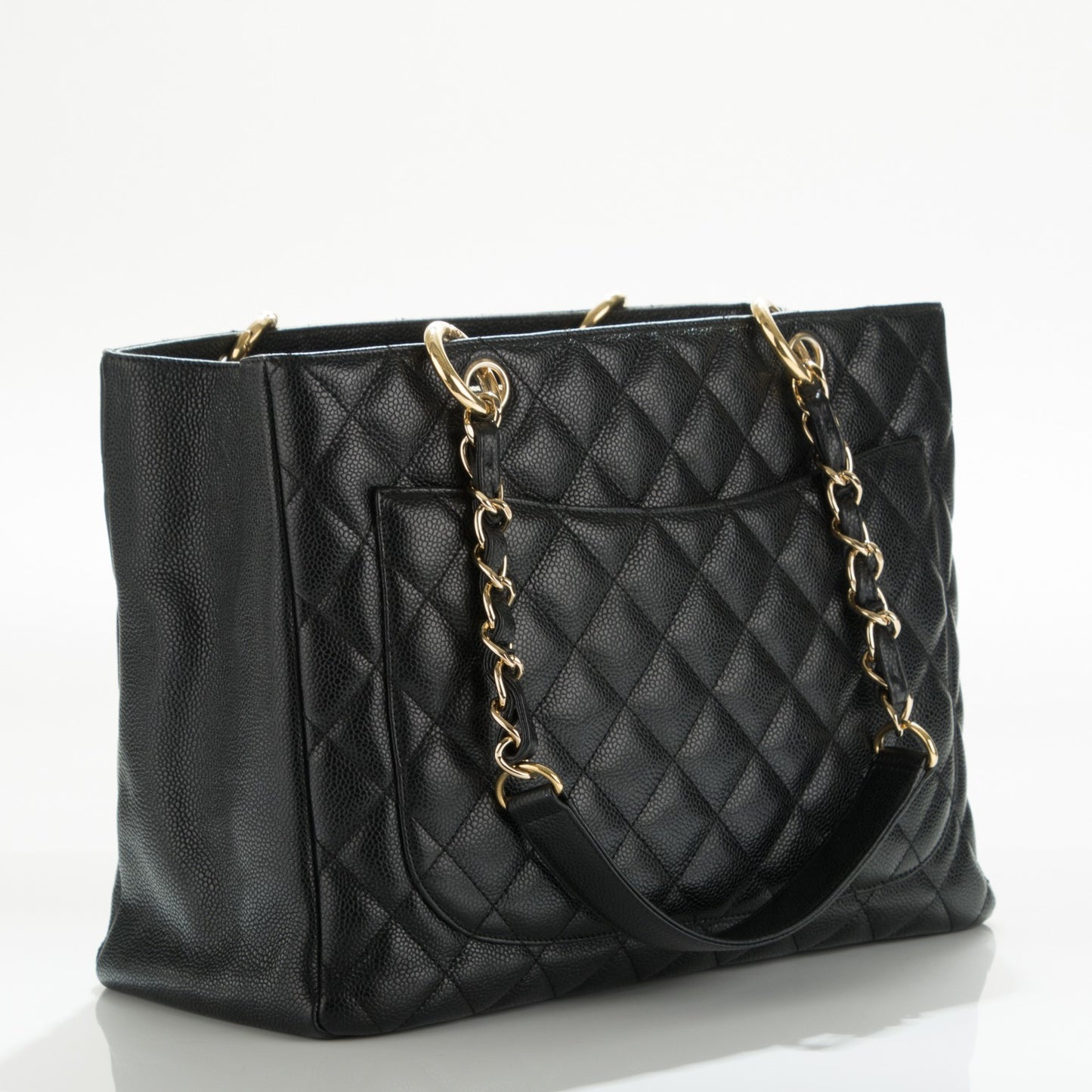 Caviar Quilted Grand Shopping Tote GST Black