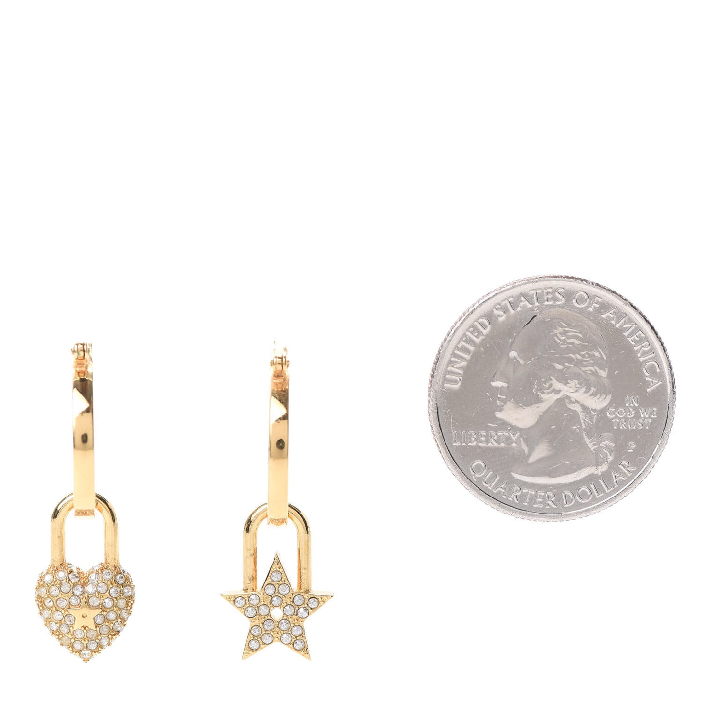 Crystal Lucky Locket Earrings Gold