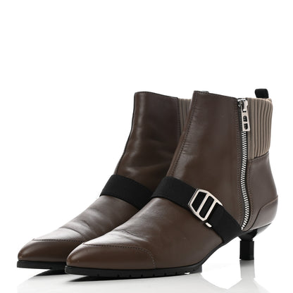 Hermes Nappa Calfskin Technical Canvas Shocky Ankle Boots 38.5 Gris Galet 3 of 11