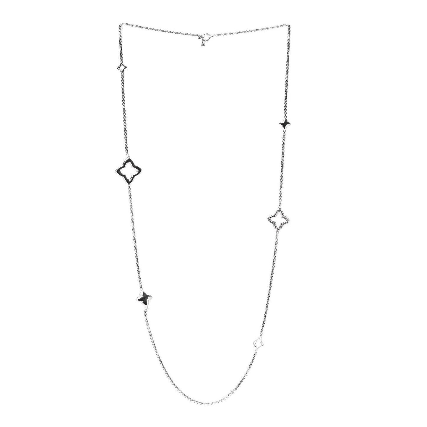 Sterling Silver 25mm Quatrefoil Chain Necklace