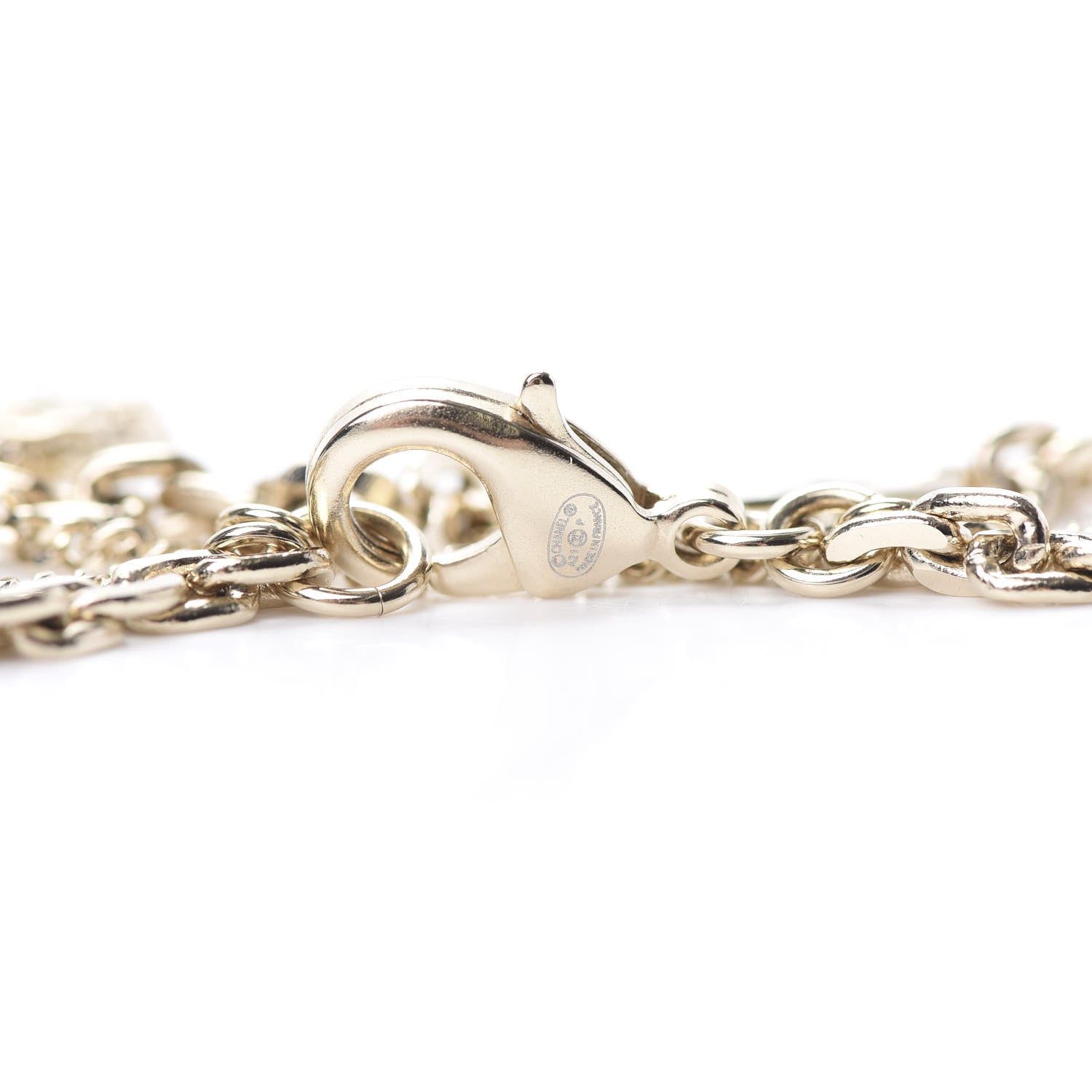 Chanel Crystal CC Multi Strand Chain Necklace Gold 4 of 5