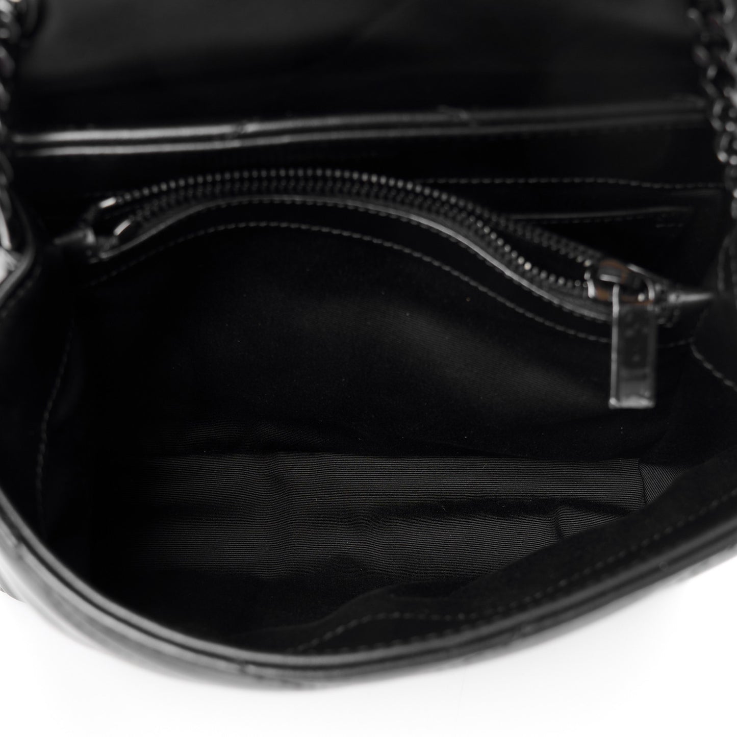Calfskin Y Quilted Monogram Monochrome Small Loulou Chain Satchel Black