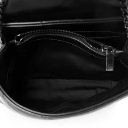 Saint Laurent Calfskin Y Quilted Monogram Monochrome Small Loulou Chain Satchel Black 5 of 12