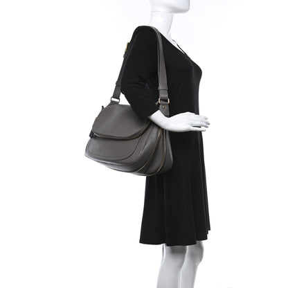 Tom Ford Pebbled Calfskin Large Jennifer Graphite 2 of 9